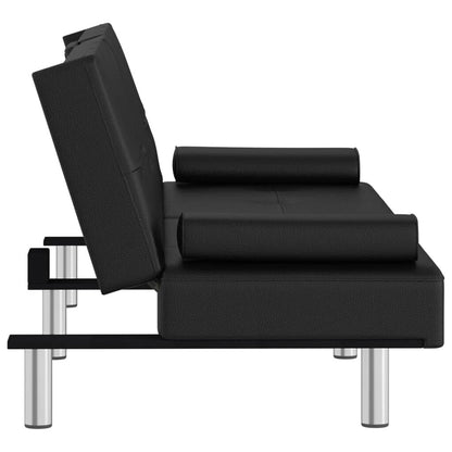 VidaXL Canapé-lit pliable avec porte-gobelets en similicuir - 78,7 x 35 x 27,6