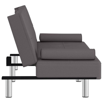 VidaXL Canapé-lit pliable avec porte-gobelets en similicuir - 78,7 x 35 x 27,6