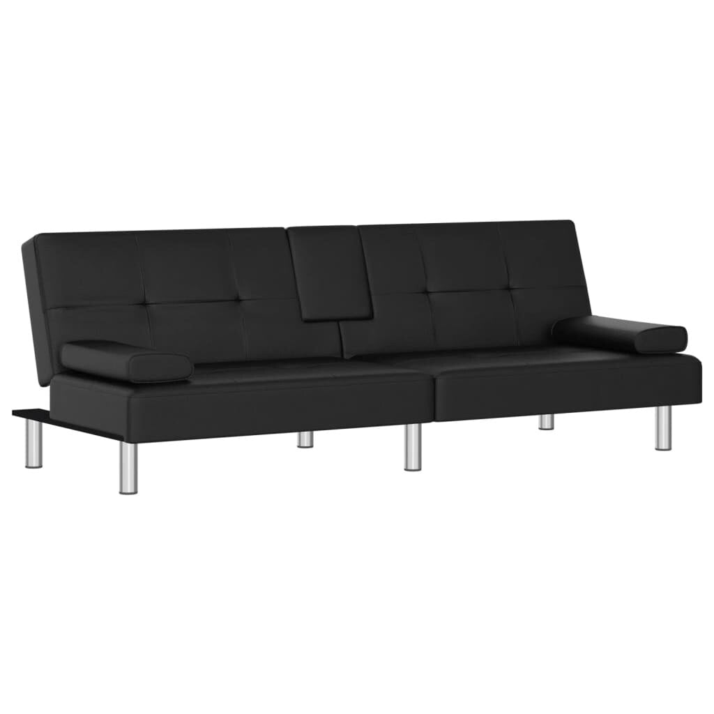 VidaXL Canapé-lit pliable avec porte-gobelets en similicuir - 78,7 x 35 x 27,6