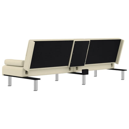VidaXL Canapé-lit pliable avec porte-gobelets en similicuir - 78,7 x 35 x 27,6