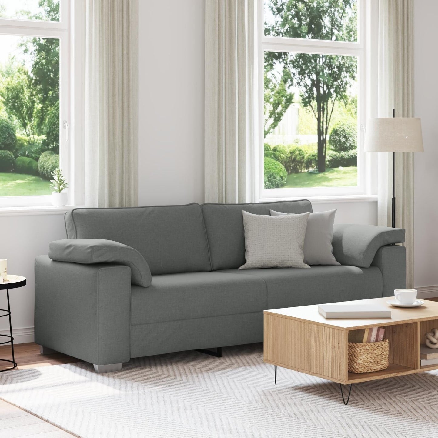 Canapé vidaXL Noir/Gris foncé Métal - 86,2 x 30,3 x 32,3