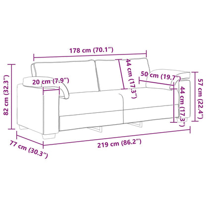 Canapé vidaXL Noir/Gris foncé Métal - 86,2 x 30,3 x 32,3